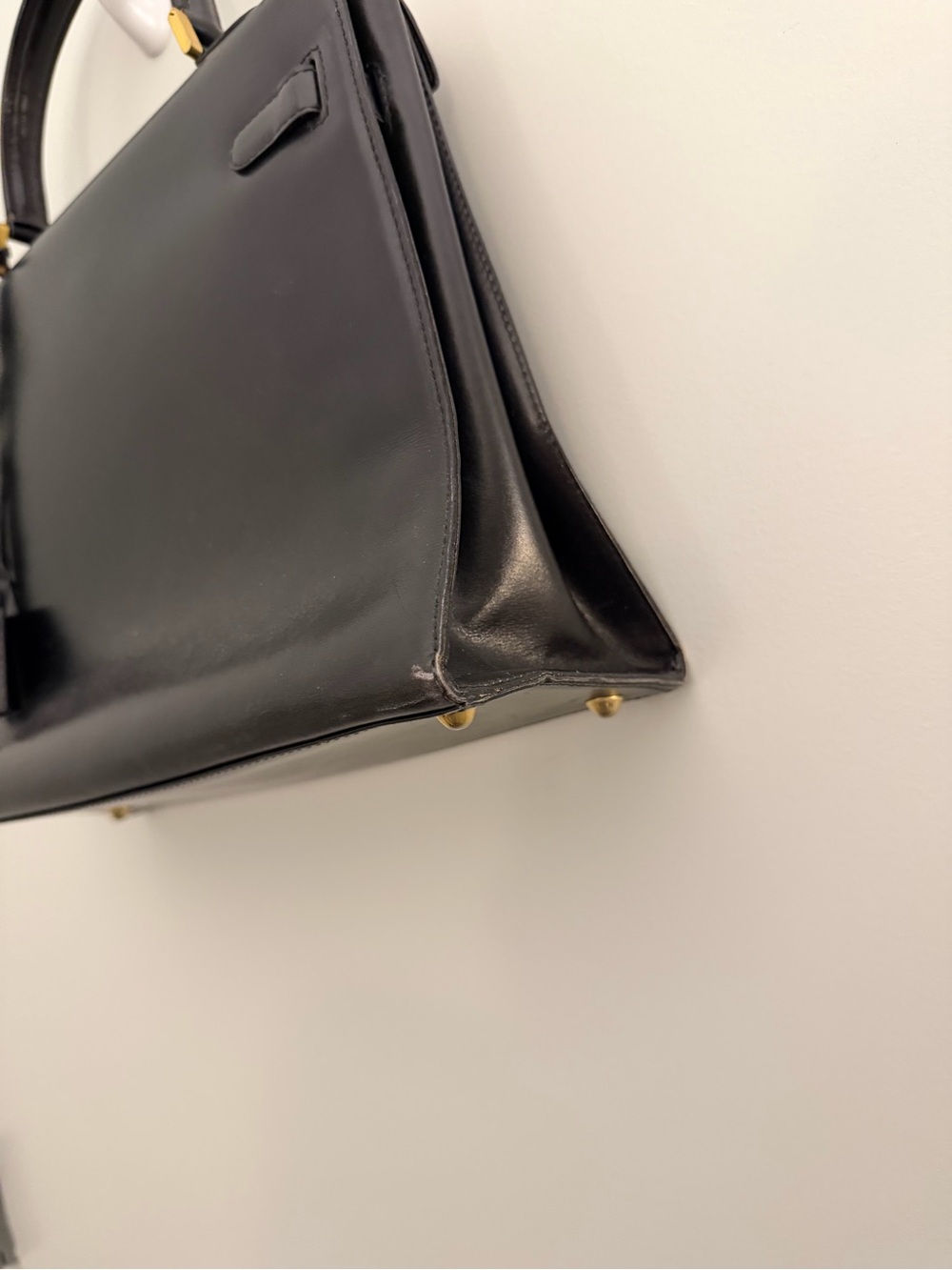 Vintage Bally Black Kelly bag Top-Handle Satchel with gold hardware - Picture 6 of 13